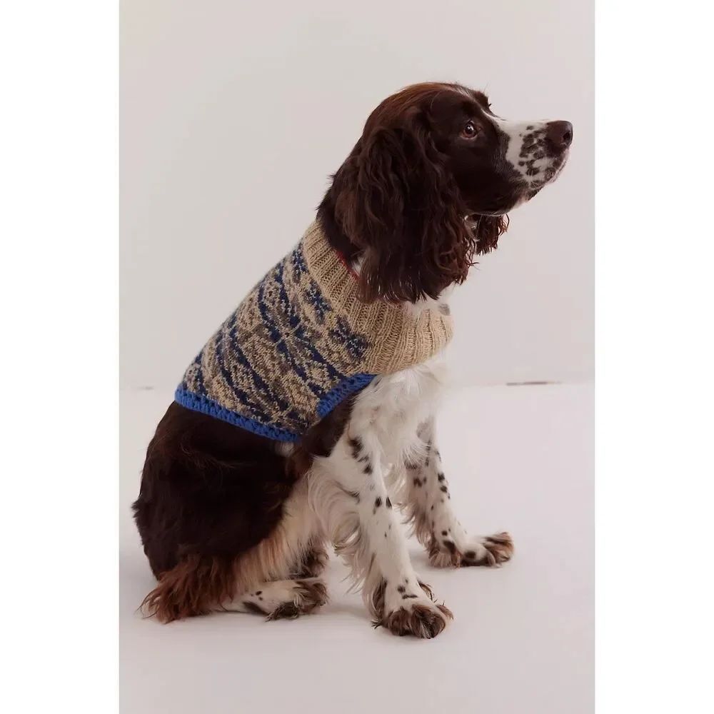 New Free People x French Knot Snowflake Dog Sweater Size Xs